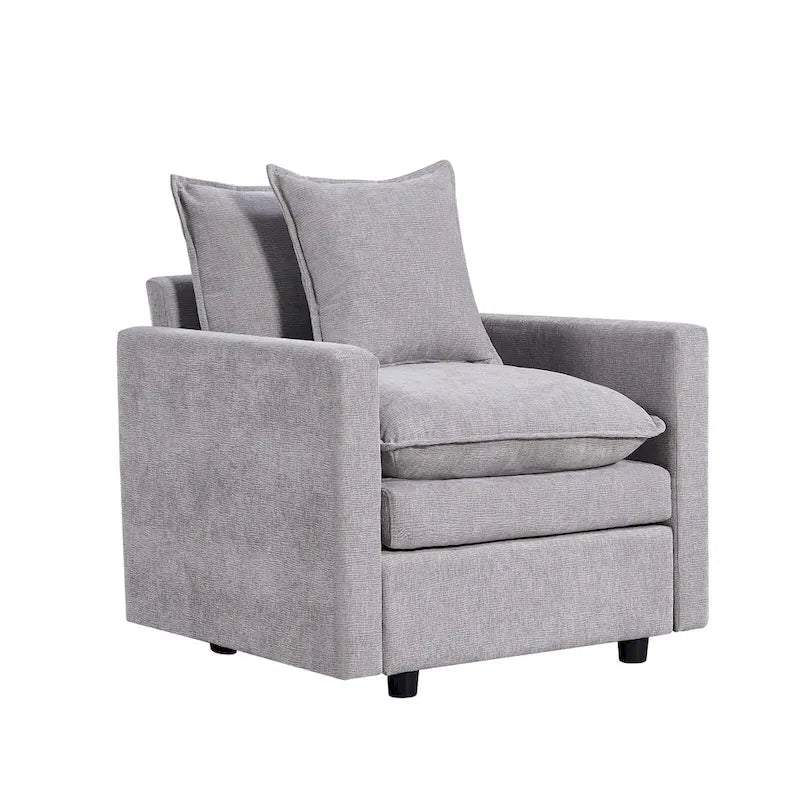 33.07   Upholstered Arm Chair with Solid Wood Frame