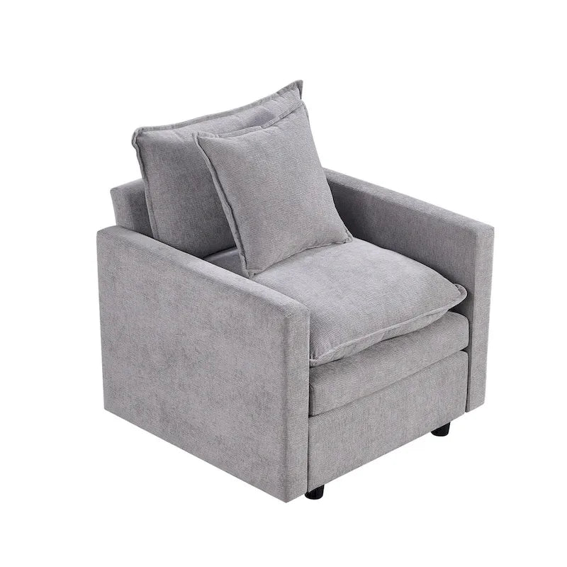 33.07   Upholstered Arm Chair with Solid Wood Frame