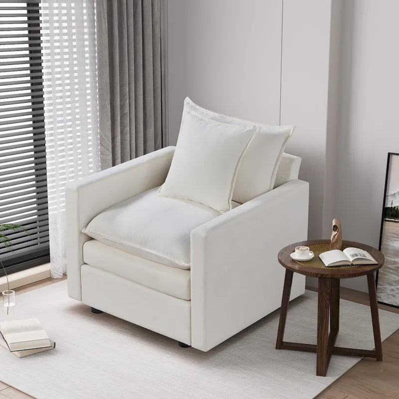 33.07   Upholstered Arm Chair with Solid Wood Frame