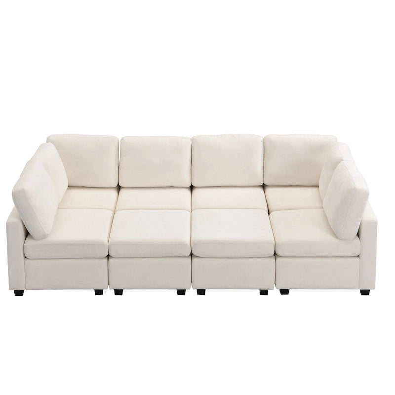 103   Sectional Sofa Couch Sofa Bed U-shaped Sofa with Two Movable Ottoman and Three USB Ports