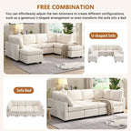 103   Sectional Sofa Couch Sofa Bed U-shaped Sofa with Two Movable Ottoman and Three USB Ports