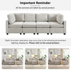 103   Sectional Sofa Couch Sofa Bed U-shaped Sofa with Two Movable Ottoman and Three USB Ports