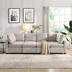 103   Sectional Sofa Couch Sofa Bed U-shaped Sofa with Two Movable Ottoman and Three USB Ports