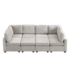 103   Sectional Sofa Couch Sofa Bed U-shaped Sofa with Two Movable Ottoman and Three USB Ports