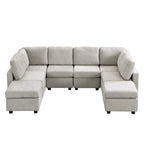 103   Sectional Sofa Couch Sofa Bed U-shaped Sofa with Two Movable Ottoman and Three USB Ports