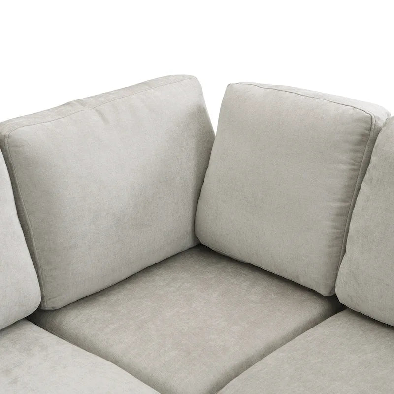 103   Sectional Sofa Couch Sofa Bed U-shaped Sofa with Two Movable Ottoman and Three USB Ports