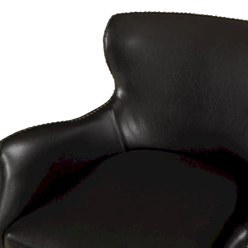 Daniela Deep Brown High Leg Slope Arm Chair, Wingback Chair