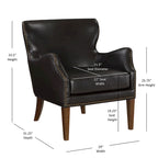 Daniela Deep Brown High Leg Slope Arm Chair, Wingback Chair