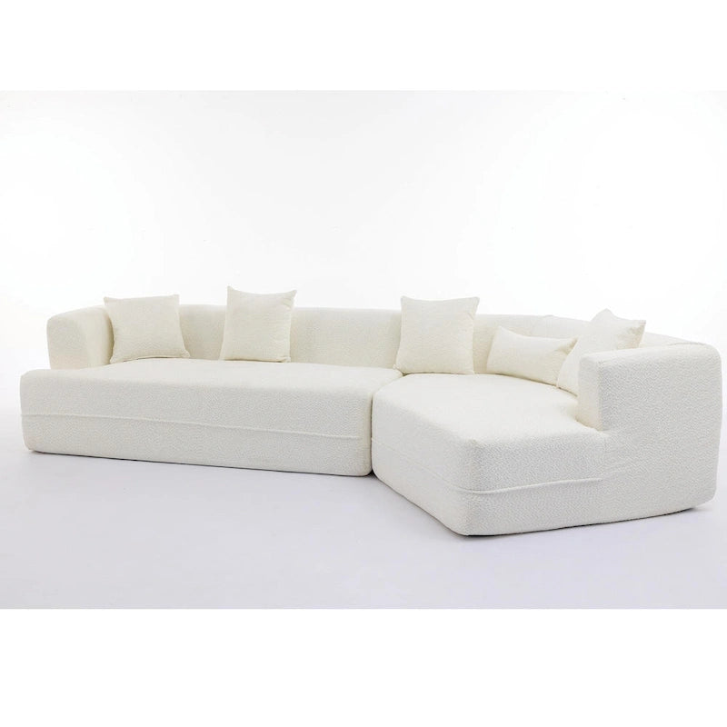 Boucle Modular Sleeper Sectional Sofa with Free Combination