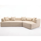 Boucle Modular Sleeper Sectional Sofa with Free Combination