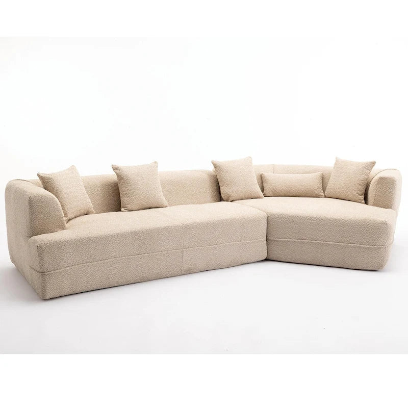 Boucle Modular Sleeper Sectional Sofa with Free Combination