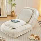 White 47.8   Adjustable Chaise Longue Chair with High Back
