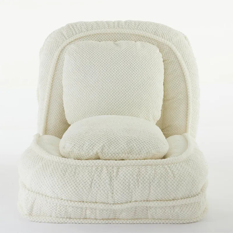 White 47.8   Adjustable Chaise Longue Chair with High Back