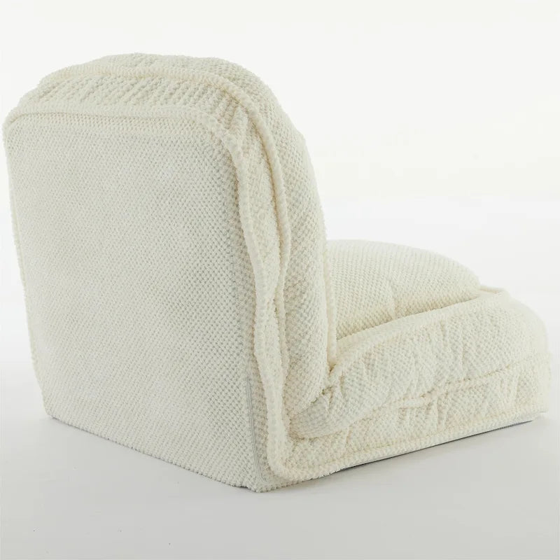 White 47.8   Adjustable Chaise Longue Chair with High Back