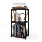 3-Tier Record Player Stand with Vinyl Record Storage - 11.85  D x 15.94  W x 30.91  H