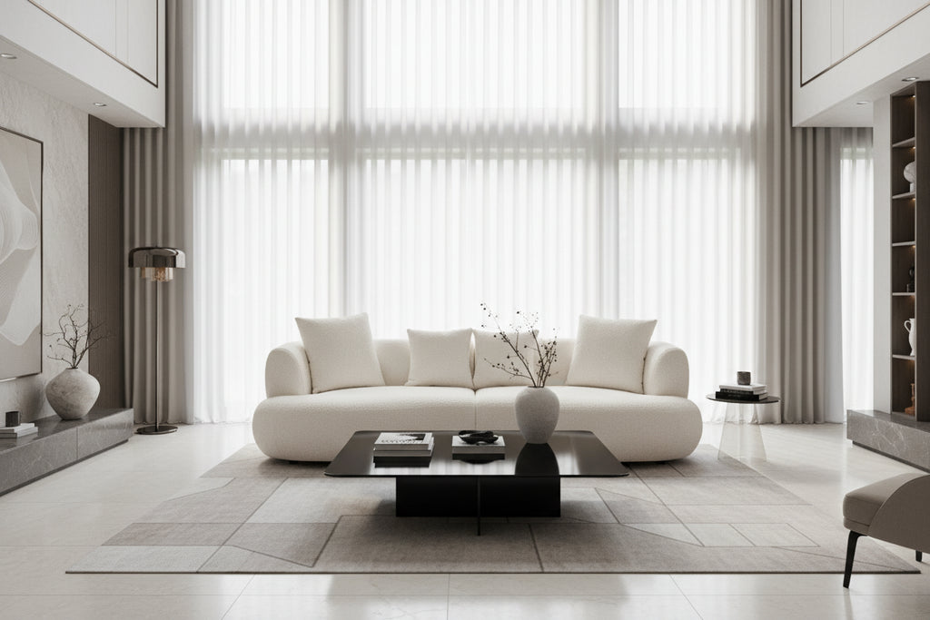 Mid Century Modern Sectional Curved Sofa Couch