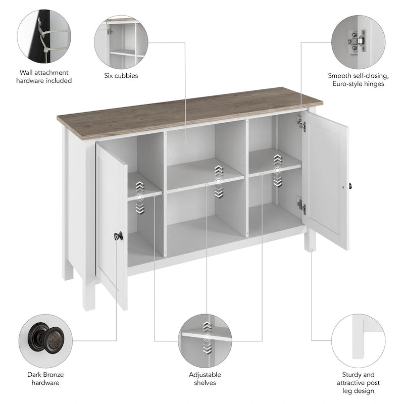 Bush Furniture Mayfield Accent Cabinet with Doors and Storage