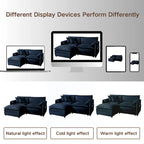 109.45   Chenille Upholstered U-Shaped Modular Sectional Sofa with Double-Layer Cushions, DIY Combination