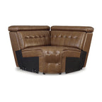 Signature Design by Ashley Temmpton Medium Brown 6-Piece Power Reclining Sectional - 124  W x 110  D x 34  H