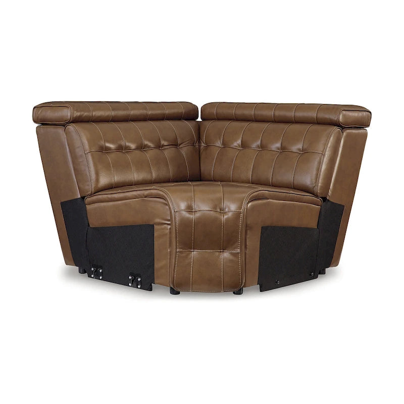 Signature Design by Ashley Temmpton Medium Brown 6-Piece Power Reclining Sectional - 124  W x 110  D x 34  H