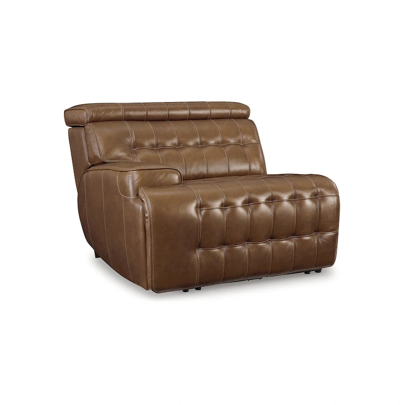 Signature Design by Ashley Temmpton Medium Brown 6-Piece Power Reclining Sectional - 124  W x 110  D x 34  H