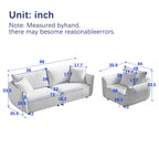 3-pieces Linen Modular Sofa Set with 3+3+1 Seater Combo and Wooden Frame & 5 Pillows