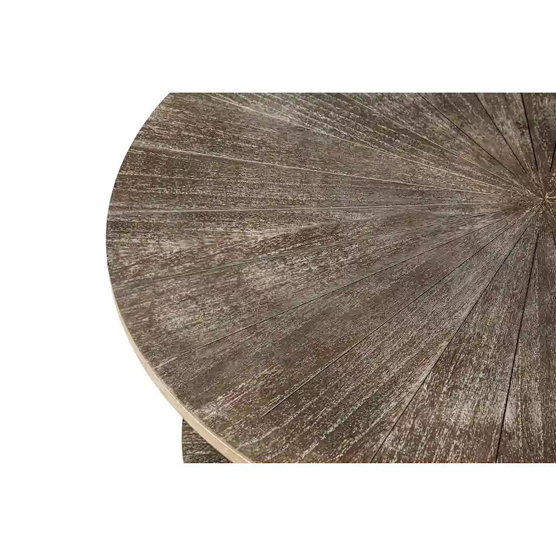 31.5   Farmhouse Round Coffee Table with 2-Tier Storage & Metal Leg