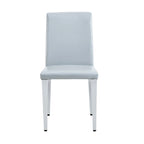 High Back Dining Chair Set of 2 PU Leather Upholstered Chair Living Room Decorative Side Chair Metal Frame Home Chair