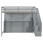 Full Over Full Size Murphy Bed with Hydraulic Lift & Desk Design