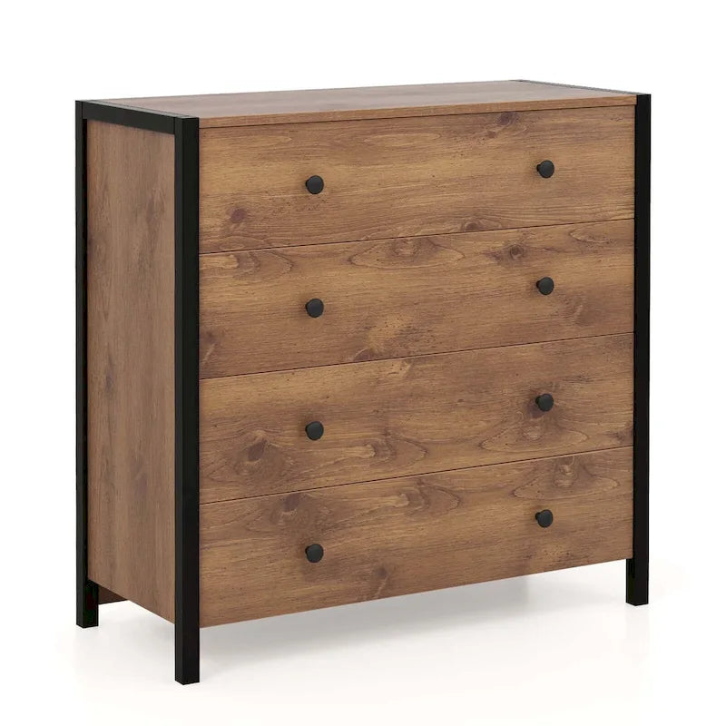 Costway 4-Drawer Dresser Modern Chest of Drawers Wooden Storage