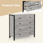 Costway 4-Drawer Dresser Modern Chest of Drawers Wooden Storage