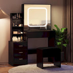 Vanity Desk with Mirror and LED Lights
