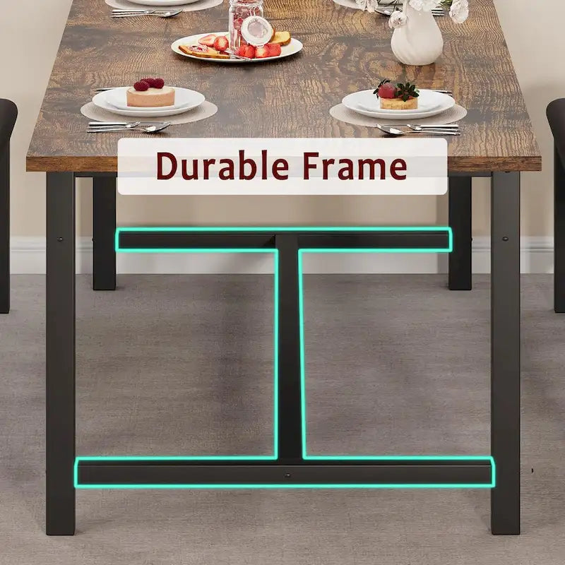 3 Piece Large Extendable Kitchen Table Set for 6