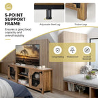 Costway TV Stand Entertainment Media Center for TVs up to 65   w/Steel - 58   x 15.5   x 24