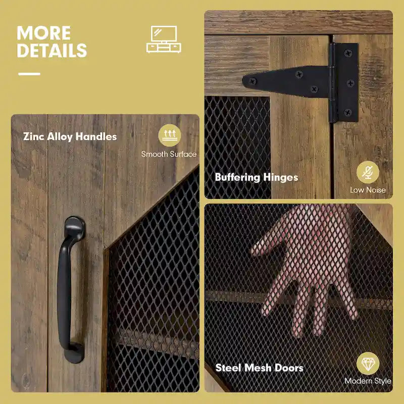 Costway TV Stand Entertainment Media Center for TVs up to 65   w/Steel - 58   x 15.5   x 24