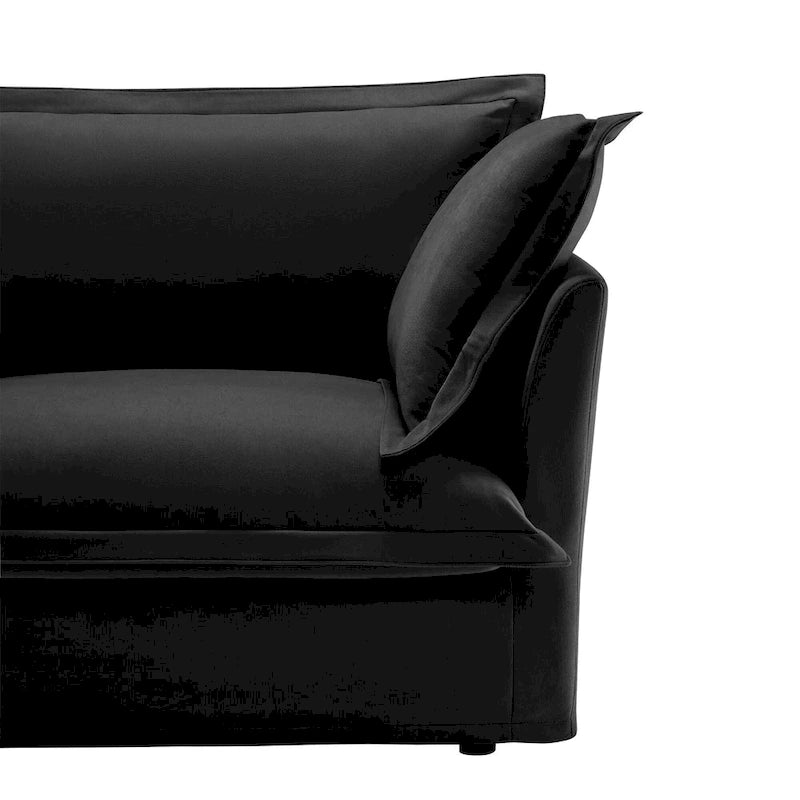 120   U-Shaped Chenille Sectional Sofa with 3-Seater and French Edge Pillows & Cloud Cushions