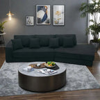 133   Lamb Velvet Convertible Sleeper Sofa with 7 Pillows (3 Back + 4 Throw), Foldable Gaming Bed Design