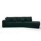 133   Lamb Velvet Convertible Sleeper Sofa with 7 Pillows (3 Back + 4 Throw), Foldable Gaming Bed Design