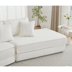 133   Lamb Velvet Convertible Sleeper Sofa with 7 Pillows (3 Back + 4 Throw), Foldable Gaming Bed Design