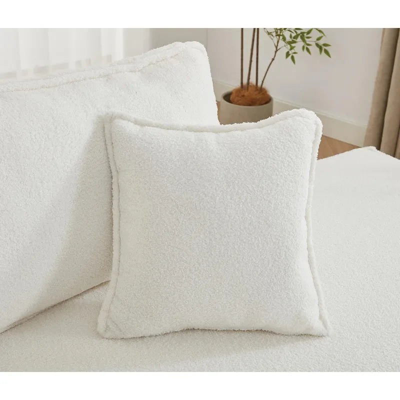 133   Lamb Velvet Convertible Sleeper Sofa with 7 Pillows (3 Back + 4 Throw), Foldable Gaming Bed Design