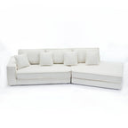 133   Lamb Velvet Convertible Sleeper Sofa with 7 Pillows (3 Back + 4 Throw), Foldable Gaming Bed Design