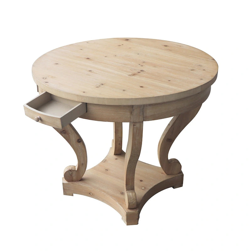 Curved Legs Farmhouse Small Size Round Dining Table End Table Side Table Coffee Table