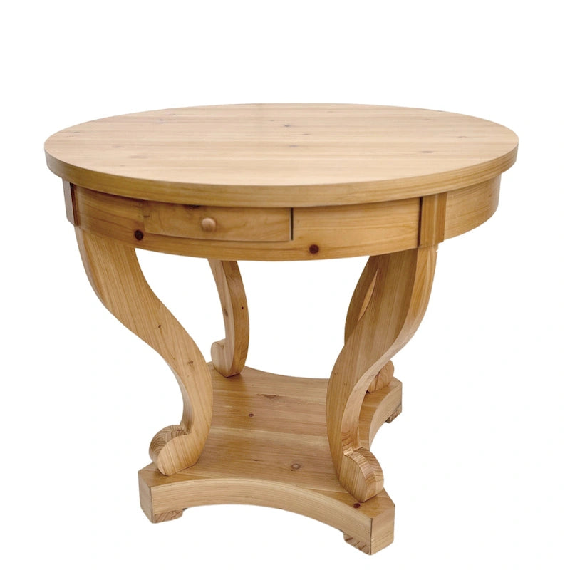 Curved Legs Farmhouse Small Size Round Dining Table End Table Side Table Coffee Table
