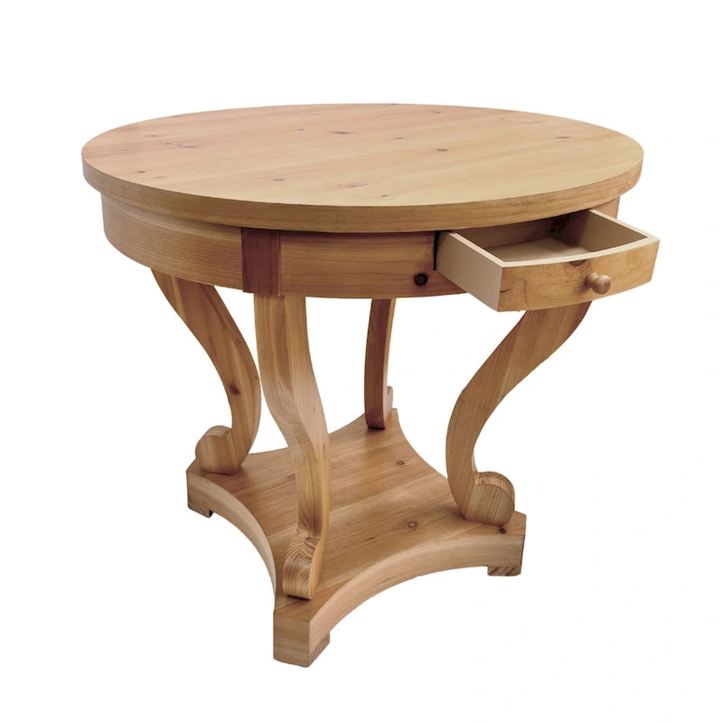 Curved Legs Farmhouse Small Size Round Dining Table End Table Side Table Coffee Table