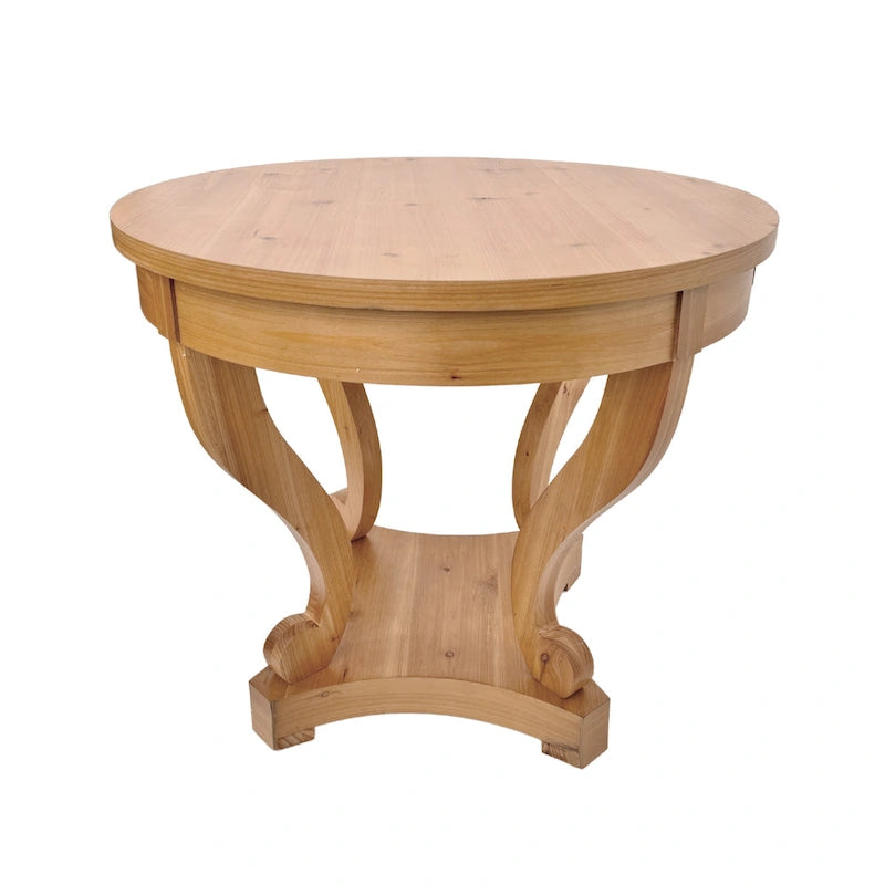Curved Legs Farmhouse Small Size Round Dining Table End Table Side Table Coffee Table