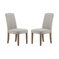 Arched Back With Nail Head Wooden Dining Chairs 39.5   Gray Brown 2Ct