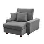44in Wide Upholstered Chaise Lounge Chair with Adjustable Backrest