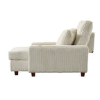 44in Wide Upholstered Chaise Lounge Chair with Adjustable Backrest