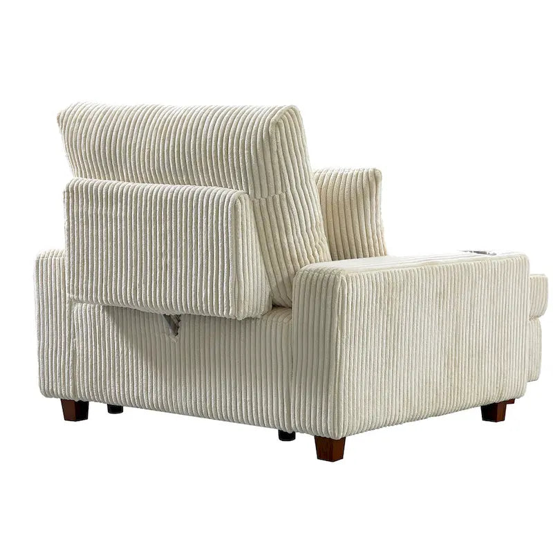 44in Wide Upholstered Chaise Lounge Chair with Adjustable Backrest