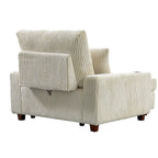 44in Wide Upholstered Chaise Lounge Chair with Adjustable Backrest